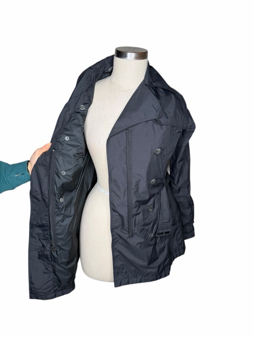 THE‎ NORTH FACE Black Belted Double Breasted Trench Coat Women's Size Small - Picture 5 of 7